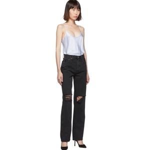 NWOT Re/Done Black Rips High-Rise Loose Jeans